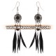 New product fashion design jewelry black feather pendant alloy earrings