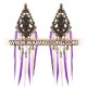 Hot new product electroplated ancient bronze alloy fashion beads tassel earrings