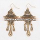 High quality fashion women retro turquoise triangular geometry tassel earrings