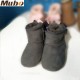 Handmade Lovely Sheepskin Soft-Soled Bow-Knot Baby Shoe